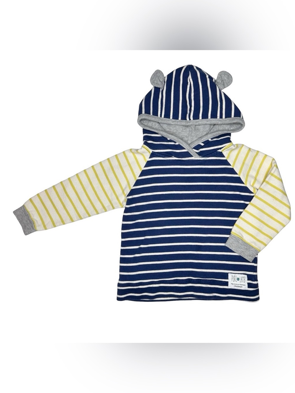 Purl Lamb Striped Bear Ears Hoodie